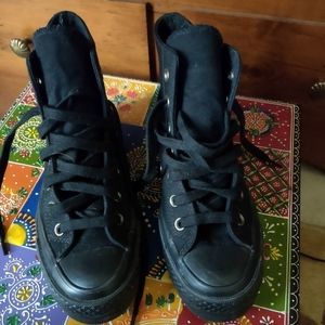 Chuck Taylor All Star Classic unisex high top shoe Black Monochrome sz 5.5 Woman
